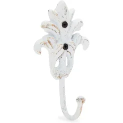 Farmlyn Creek 3 Pack Cast Iron Coat Hooks With Screws, Wall Mounted, Vintage Design (White, 8.3 In) -Homcom Crosley Shop GUEST 3da7a7e1 b8c0 47b7 a927 290cab1d09a2