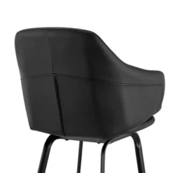 30" Brigden Swivel Counter Height Barstool With Faux Leather Black Metal - Armen Living -Homcom Crosley Shop GUEST 3daa0484 bf81 4c12 a6d5 0f3e740c6d90