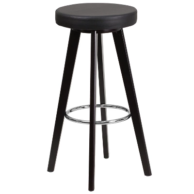 Flash Furniture Trenton Series 29'' High Contemporary Cappuccino Wood Barstool With Black Vinyl Seat 3 Flash Furniture Trenton Series 29'' High Contemporary Cappuccino Wood Barstool With Black Vinyl Seat