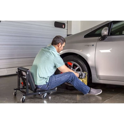 Powerbuilt 2-in-1 Low Creeper Seat Roller Stool 4 Powerbuilt 2-in-1 Low Creeper Seat Roller Stool - Image 2