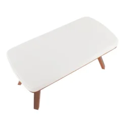 42" Folia Bench Polyester/Wood Walnut/Cream - LumiSource -Homcom Crosley Shop GUEST 3ebfbfa3 d89b 4b7f b171 fde4aad32ad5