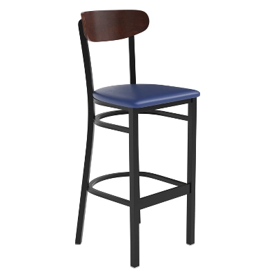 Emma And Oliver Industrial Barstool With Rolled Steel Frame And Solid Wood Seat - 500 Lbs. Static Weight Capacity 21 Emma And Oliver Industrial Barstool With Rolled Steel Frame And Solid Wood Seat - 500 Lbs. Static Weight Capacity - Image 19