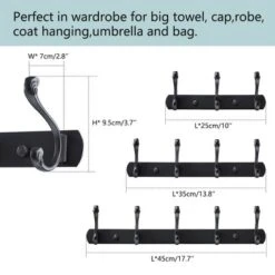 Unique Bargains Coat Rack Wall Mounted - Stainless Steel, Metal Coat Hook Rail For Coat Hat Towel Purse Robes Mudroom Bathroom Entryway, -Homcom Crosley Shop GUEST 3ef5f1f8 7fef 4432 b9b0 cca86bd40762