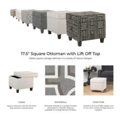 Square Storage Ottoman With Lift Off Top Onyx - HomePop -Homcom Crosley Shop GUEST 3f6e58de c099 4587 9fd0 7e923a5b3c04