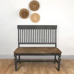 Vista Slatback Bench Hickory Brown - International Concepts