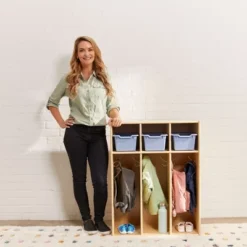 ECR4Kids Streamline 3-Section Toddler Coat Locker, Kids Furniture, Natural -Homcom Crosley Shop GUEST 40276be3 2a6d 44c9 afd2 57e26eefab42