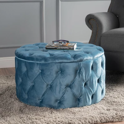 Zelfa New Velvet Ottoman - Christopher Knight Home 3 Zelfa New Velvet Ottoman - Christopher Knight Home