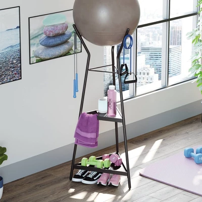 Boulevard Café Coat Tree With Shelves Black - Sauder 5 Boulevard Café Coat Tree With Shelves Black - Sauder - Image 3