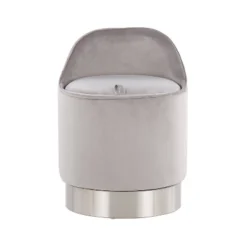 Marla Glam Vanity Stool Steel/Velvet Chrome/Silver - LumiSource 19 Marla Glam Vanity Stool Steel/Velvet Chrome/Silver - LumiSource -Homcom Crosley Shop GUEST 4197d695 5942 4bab afec 03d131bb7bf1