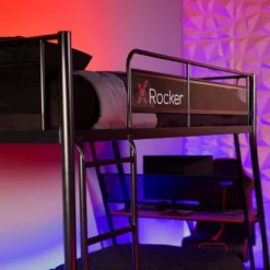 Twin Over Twin Armada Gaming Bunk Bed With Built-In Gaming Desk Black - X Rocker -Homcom Crosley Shop GUEST 424dfe8c b746 4282 a3af 0dfc94b04cfc