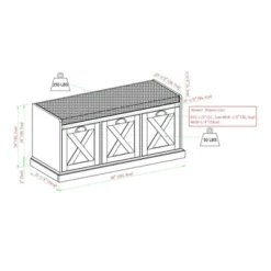 Farmhouse 40" 3 Drawer Storage Bench With Cushion - Saracina Home -Homcom Crosley Shop GUEST 427114cc 2ce3 4b5e a3c4 9fd4fc840075