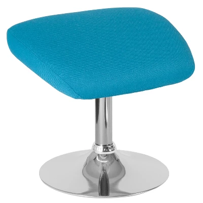 Merrick Lane Fabric Ottoman Footrest With Round Metal Base 16 Merrick Lane Fabric Ottoman Footrest With Round Metal Base - Image 14
