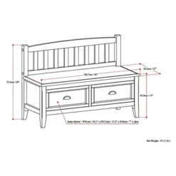 42" Portland Entryway Storage Bench With Drawers - Wyndenhall -Homcom Crosley Shop GUEST 4340047e f402 43c3 83d1 c0008d2ae4af