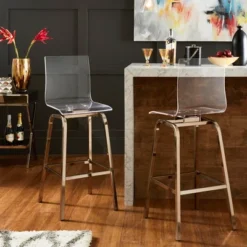 Set Of 2 29" Alta Modern Barstools Champagne Gold - Inspire Q -Homcom Crosley Shop GUEST 4418d0ff f0db 4caf 8db7 4dc217ab6199