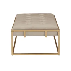 Ervyn Gold Finish Velvet Button Tufted Cocktail Ottoman - Inspire Q -Homcom Crosley Shop GUEST 448633cd 2034 4ea4 95b4 f241e5354152