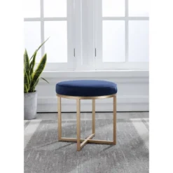 18" Round Ottoman With Metal Base - WOVENBYRD 16 18" Round Ottoman With Metal Base - WOVENBYRD -Homcom Crosley Shop GUEST 44968483 e88d 497f 9389 87cbb2aca4eb