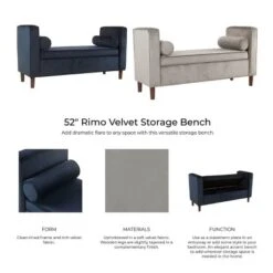 Rimo Velvet Storage Bench - Homepop -Homcom Crosley Shop GUEST 4530e082 7992 48fa b606 a17ef2f1fe09