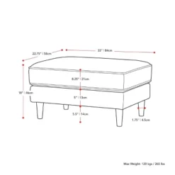 Mulberry Fabric Upholstered Modern Ottoman - CorLiving -Homcom Crosley Shop GUEST 4568b64a d205 4906 a2bb 94900dfe3090