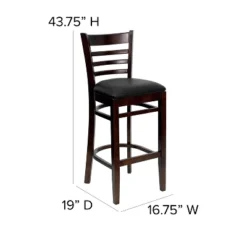 Emma And Oliver Ladder Back Wooden Restaurant Dining Barstool -Homcom Crosley Shop GUEST 47304029 13bc 4706 8cbe f96b8453da69