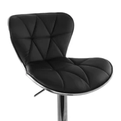 Elama 2 Piece Tufted Faux Leather Adjustable Bar Stool In Black With Chrome Trim And Base -Homcom Crosley Shop GUEST 48020470 9e59 4303 9570 6d6110f9b779