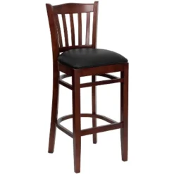 Emma And Oliver Vertical Slat Back Wooden Restaurant Dining Barstool -Homcom Crosley Shop GUEST 4870e67d 11b2 40de 9063 b7b086d1ee39