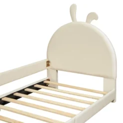 Twin Size Upholstered Daybed Platform Bed With Rabbit Ear Shaped Headboard-ModernLuxe -Homcom Crosley Shop GUEST 48aa02bb 53a8 4076 9eae 40469f312d38