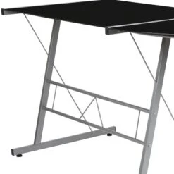 BlackArc L-Shaped Gaming Desk With Tempered Glass Top And Powder Coated Steel Frame -Homcom Crosley Shop GUEST 48b43126 9b7b 4b76 8b65 9d6fd5c238b0