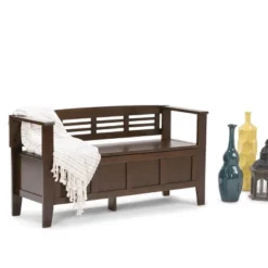 48" Chandler Solid Wood Entryway Storage Bench - Wyndenhall