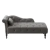 60.6" Velvet Chaise Lounge With Button Tufted Nailhead Trimmed And 1 Pillow - ModernLuxe 2 60.6" Velvet Chaise Lounge With Button Tufted Nailhead Trimmed And 1 Pillow - ModernLuxe -Homcom Crosley Shop GUEST 4994ef89 e771 49b2 8476 fa03167608d3