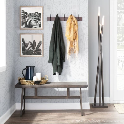 Geo Industrial Bench Antique Espresso Brown - Lumisource 11 Geo Industrial Bench Antique Espresso Brown - Lumisource - Image 9