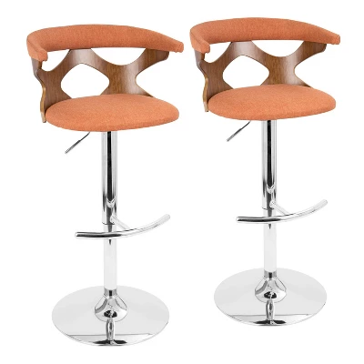 Set Of 2 Gardenia Mid-Century Modern Adjustable Barstool - LumiSource 11 Set Of 2 Gardenia Mid-Century Modern Adjustable Barstool - LumiSource - Image 9