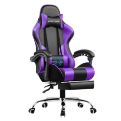 Gaming Chair With Footrest And Ergonomic Lumbar Massage Pillow PU Leather Office Chair - GTRACING -Homcom Crosley Shop GUEST 4ab66e5d 4fa5 4734 8c93 9ecf130986c2