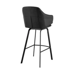 30" Brigden Swivel Counter Height Barstool With Faux Leather Black Metal - Armen Living -Homcom Crosley Shop GUEST 4ad062e0 e21e 484a aa79 30efb0ef5f51