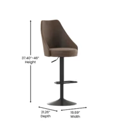 Merrick Lane Set Of Two Adjustable Height Dining Stools With Tufted Upholstered Seats And Pedestal Base With Footring -Homcom Crosley Shop GUEST 4b028b82 81ed 4ea9 8547 889ae95c3b79