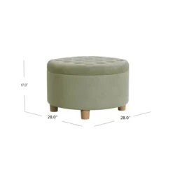 Tufted Round Storage Ottoman Light Sage Green Velvet - HomePop -Homcom Crosley Shop GUEST 4b0898af 0b66 4633 878a 3a24062e7b68