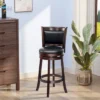 HOMCOM Classic Bar Stool Swivel Barstool With PU Leather Upholstered Mid-Back And Footrest, 30.25 Inch Seat Height, Black -Homcom Crosley Shop GUEST 4b392100 f340 4fe7 9c2f 534a315a96b4 1