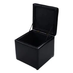 Costway 16''Cube Ottoman Pouffe Storage Box Lounge Seat Footstools With Hinge Top Black -Homcom Crosley Shop GUEST 4b393d1e d952 40ee b752 ce14ac5ed95a