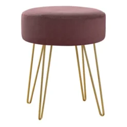 16" Round Upholstered Ottoman With Hairpin Metal Legs - EveryRoom -Homcom Crosley Shop GUEST 4b96feae e51e 4306 b7c2 0b61b952b41e