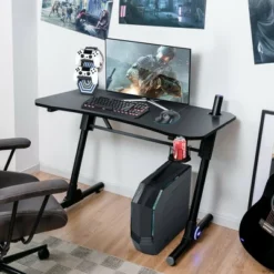 Costway Gaming Computer Desk Height Adjustable W/ LED Light & Gaming Handle Rack 13 Costway Gaming Computer Desk Height Adjustable W/ LED Light & Gaming Handle Rack -Homcom Crosley Shop GUEST 4bbdc5a3 55a2 4387 a6bf 9eef7fd35c0b