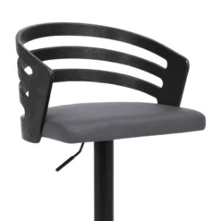 Adele Adjustable Faux Leather Metal Swivel Barstool Gray/Black - Armen Living -Homcom Crosley Shop GUEST 4c791341 d687 412f 8137 d743e16d20d2