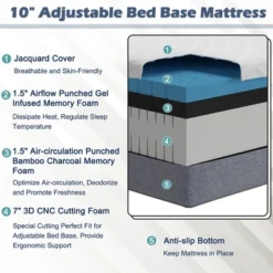 Costway Twin XL Adjustable Bed Mattress 3D CNC Cutting & Jacquard Fabric Cover -Homcom Crosley Shop GUEST 4ca76cf3 97f6 46e2 b750 4f31b23b47e7
