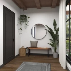 Industrial Metal And Brown Wood Bench Brown - Olivia & May -Homcom Crosley Shop GUEST 4cfb4396 2104 4163 aacd b3a8a99fc0e2