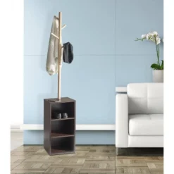 Hutch Storage Coat Rack Walnut - Adesso