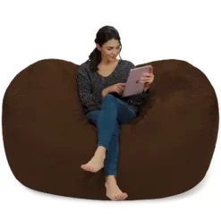 6' Large Bean Bag Lounger With Memory Foam Filling And Washable Cover - Relax Sacks -Homcom Crosley Shop GUEST 4ddf9212 9741 49ab 976b ed2d1634ed63