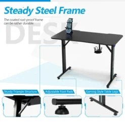 Costway Gaming Desk Home Office PC Computer Desk W/LED Lignt&Gaming Handle Rack -Homcom Crosley Shop GUEST 4e056e80 c0c6 459d 9cdd d4e1b887e615