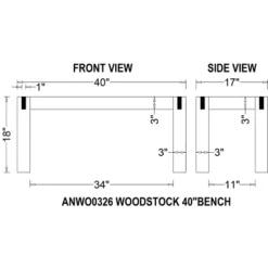 40" Woodstock Acacia Wood With Metal Inset Wide Bench Brushed Driftwood - Alaterre Furniture -Homcom Crosley Shop GUEST 4e0894f8 be5a 48c0 a899 37cac88ec754