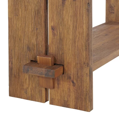 40" Bethel Acacia Wood Bench And Coat Hook With Shelf Natural - Alaterre Furniture 8 40" Bethel Acacia Wood Bench And Coat Hook With Shelf Natural - Alaterre Furniture - Image 6
