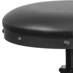 Merrick Lane Barstool Contemporary Black Faux Leather Backless Stool With Swivel Seat Height Adjustment And Footrest -Homcom Crosley Shop GUEST 4f0840a7 21ee 4c41 8415 445daf705782