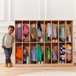 ECR4Kids 16-Section Coat Locker, Classroom Furniture, Natural -Homcom Crosley Shop GUEST 4f4fc817 58f1 4ba8 8d0a 9b07f51f5b95