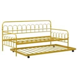 Costway Twin Size Metal Daybed With Trundle Space-Saving Sofa Bed Lockable Wheels Gold -Homcom Crosley Shop GUEST 4f71111f 2bc3 420d 8872 0282692c2703